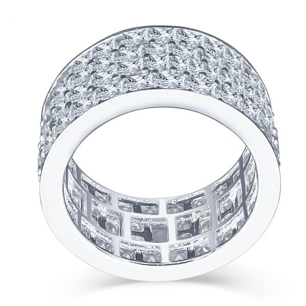 Sterling 925er Silber Micro Pave Ring - INVISIBLE ROWS