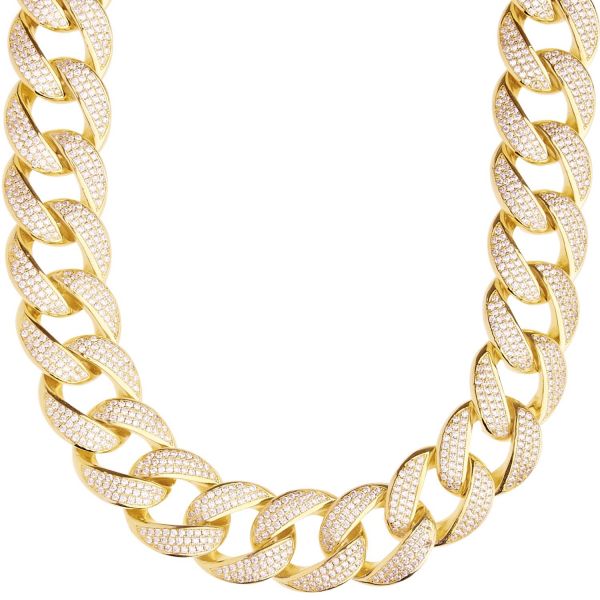 Premium Bling Sterling 925er Silber Miami Cuban Chain - 18mm