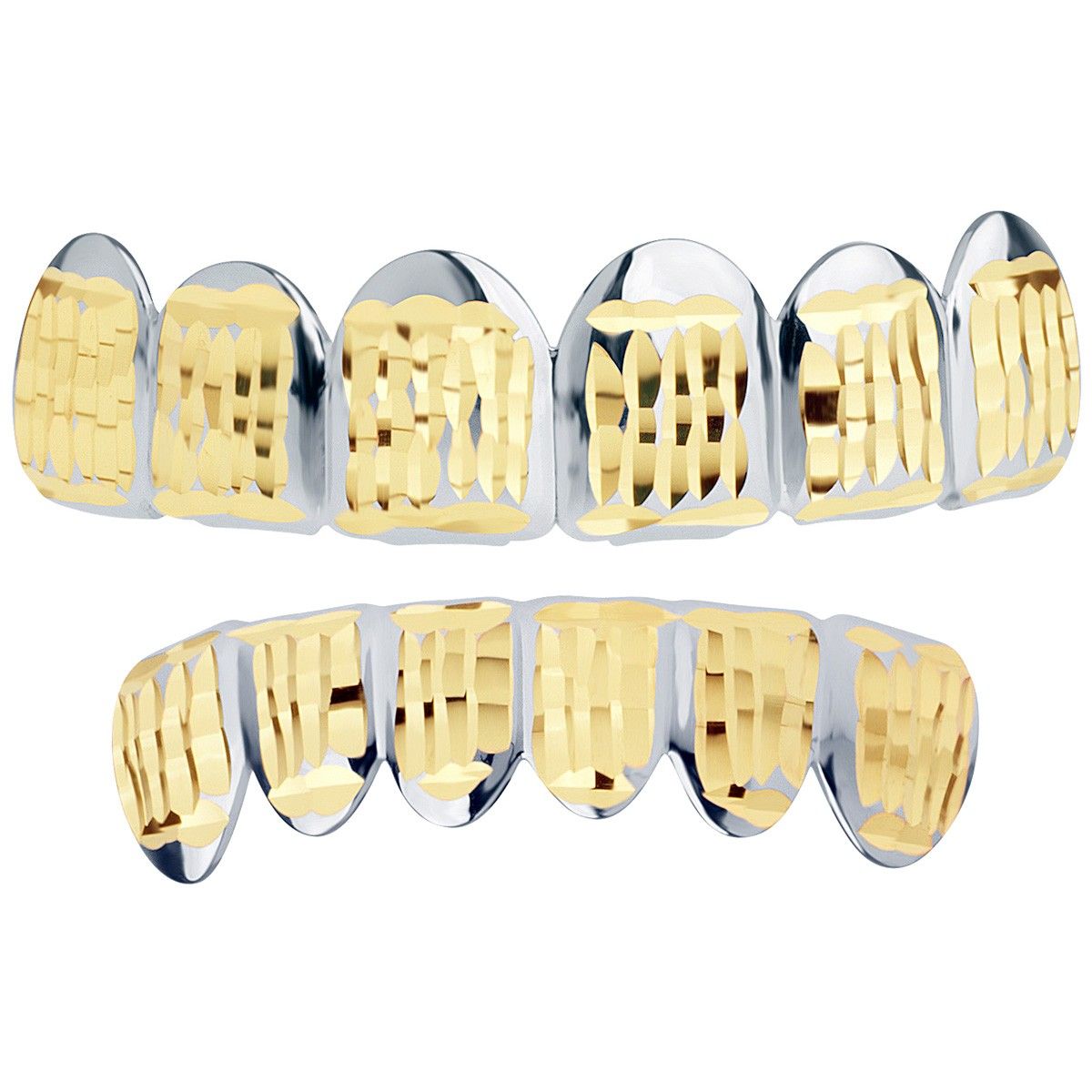 Silber Grillz – One size fits all – Diamond Cut ONE – SET