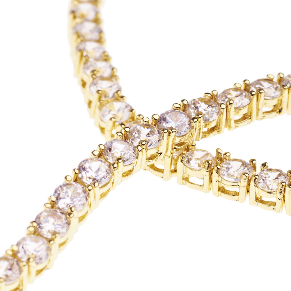 Iced Out Bling ZIRCONIA STONE 1 ROW Chain gold / clear Zirconia