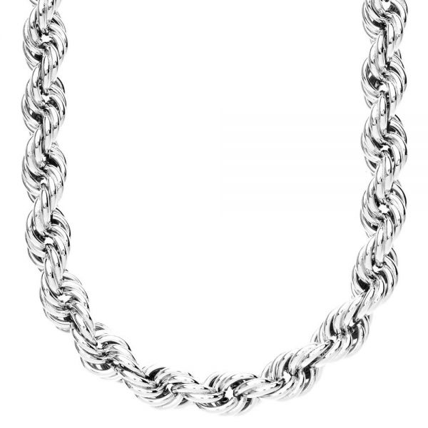 Heavy Rope Twisted Kordelkette - 10mm silber