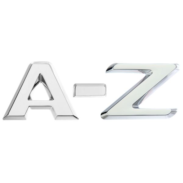 Luxbling Auto Chrom 3D Buchstabe - silber A-Z