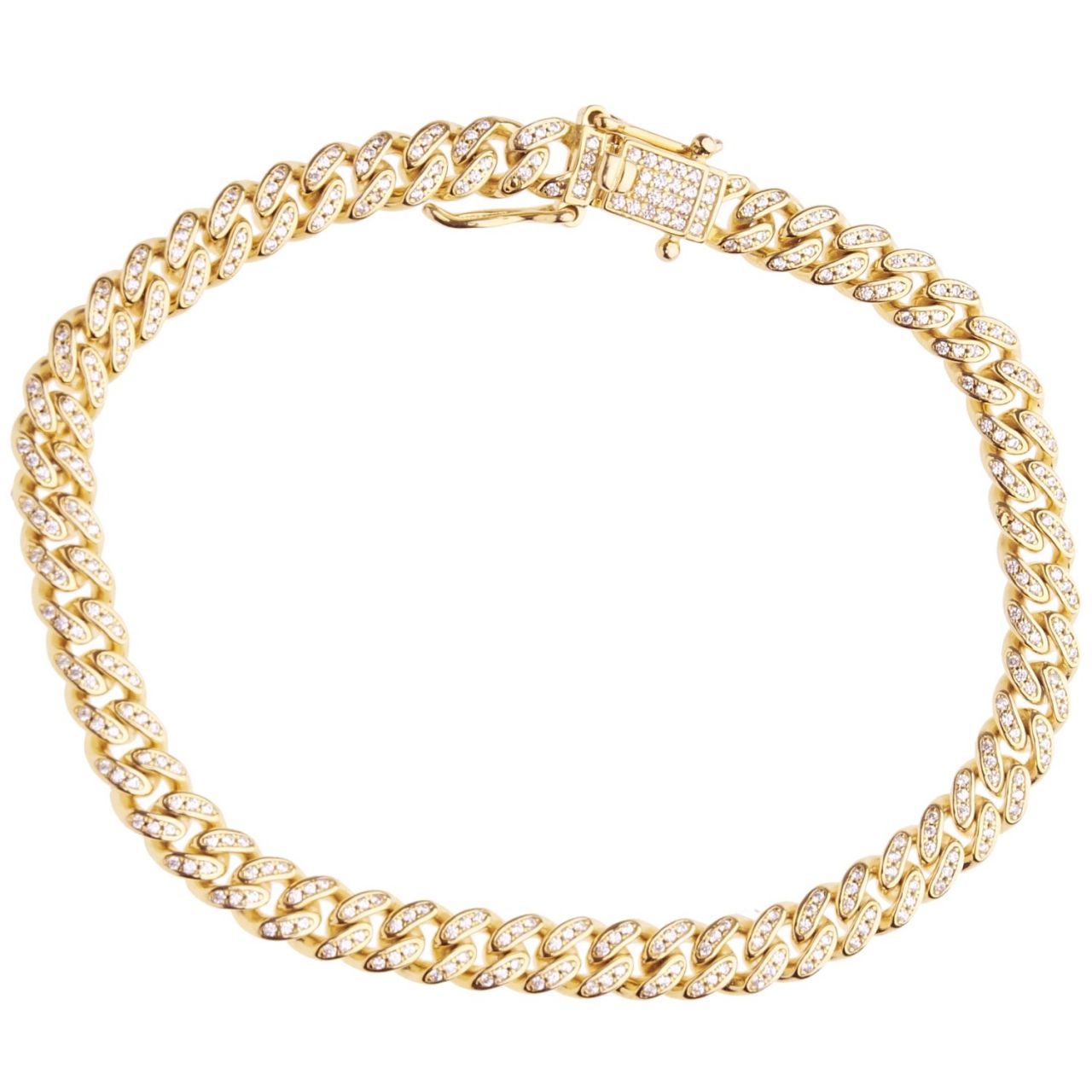 Premium Bling 925 Sterling Silber Armband - MIAMI CURB 6.5mm