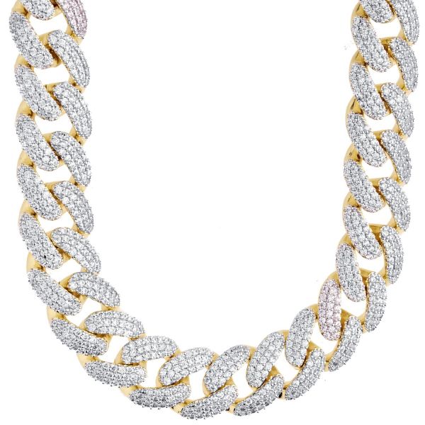 Iced Out Bling Zirconia Chain - Miami Cuban 18mm silver