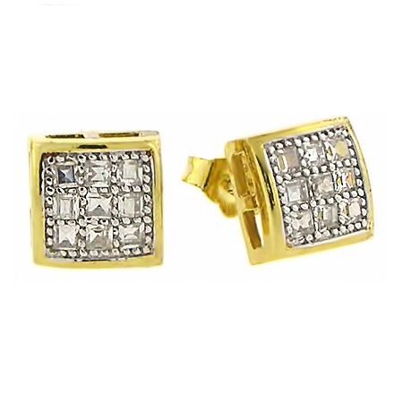 925 Sterling MICRO PAVE Ohrstecker - BARCELONA 8mm gold