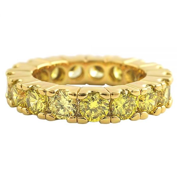 Iced Out Bling Micro Pave Ring - ETERNITY canary gold