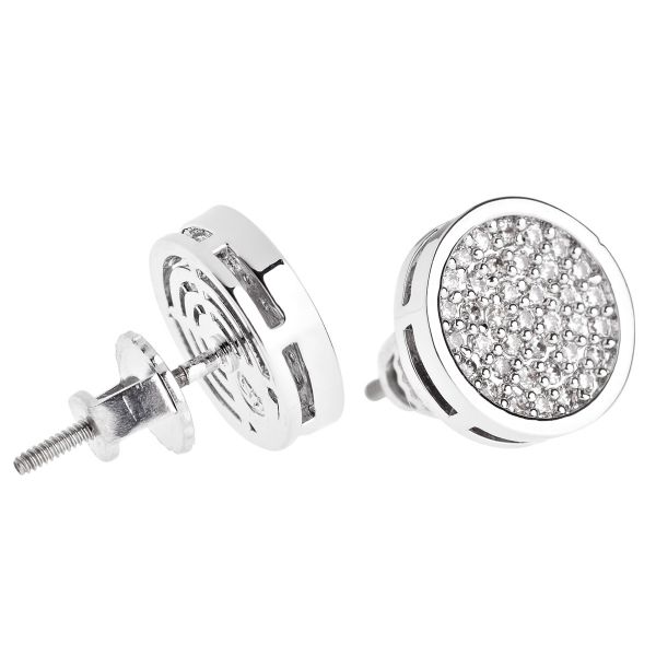 Iced Out Bling Micro Pave Ohrstecker - ROUND 10mm