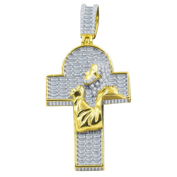 Iced Out 925 Sterling Silver 3D Pendant - JESUS ALTAR gold