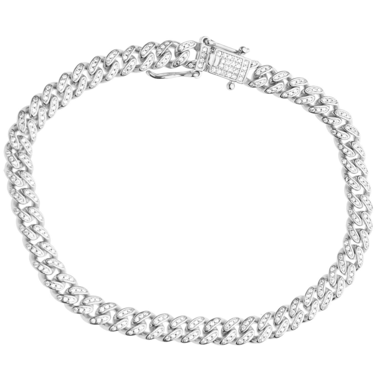 Premium Bling 925 Sterling Silber Armband - MIAMI CURB 6.5mm