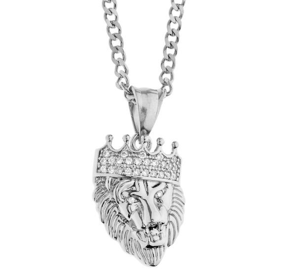 Collier pendentif en acier inoxydable - Mini LION KING
