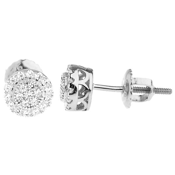 925 Argent Sterling Bling Zircone Boucles d'oreilles 6,5mm