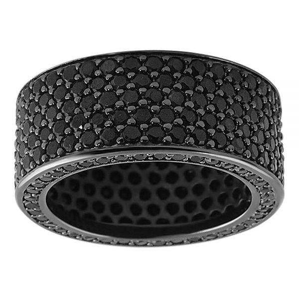 Iced Out Bling Micro Pave Ring - 360 ETERNITY black