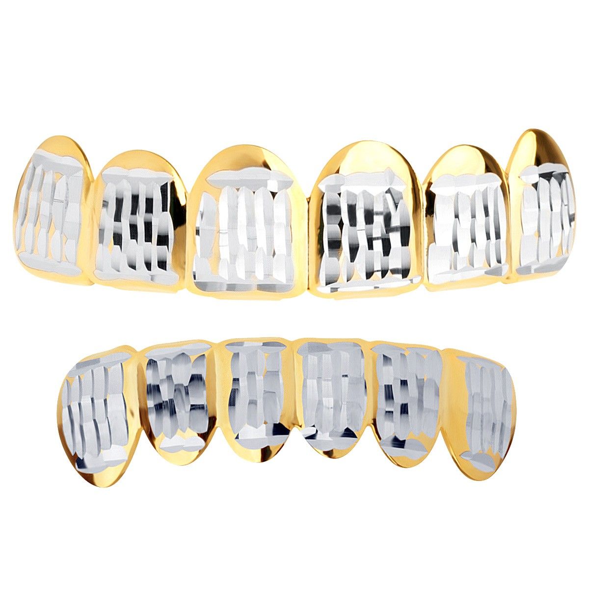 Gold Grillz – One size fits all – Diamond Cut ONE – SET