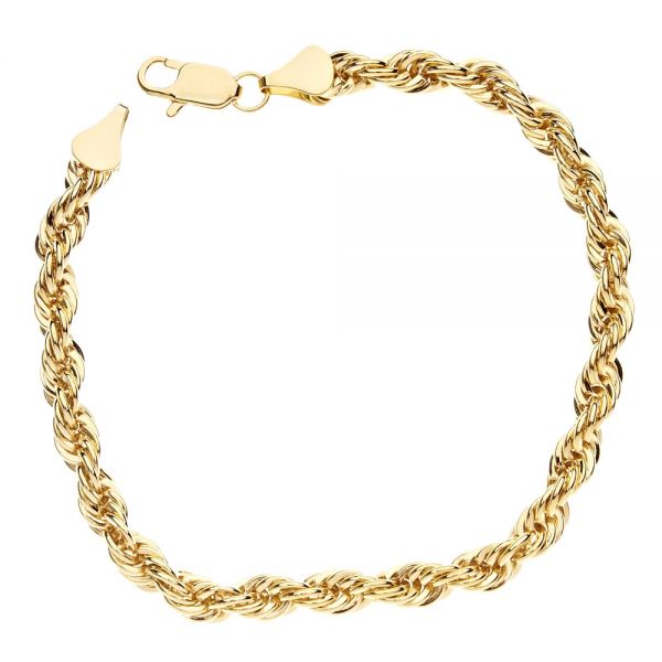 Bling Kordelkette Armband - ROPE Chain 6mm gold