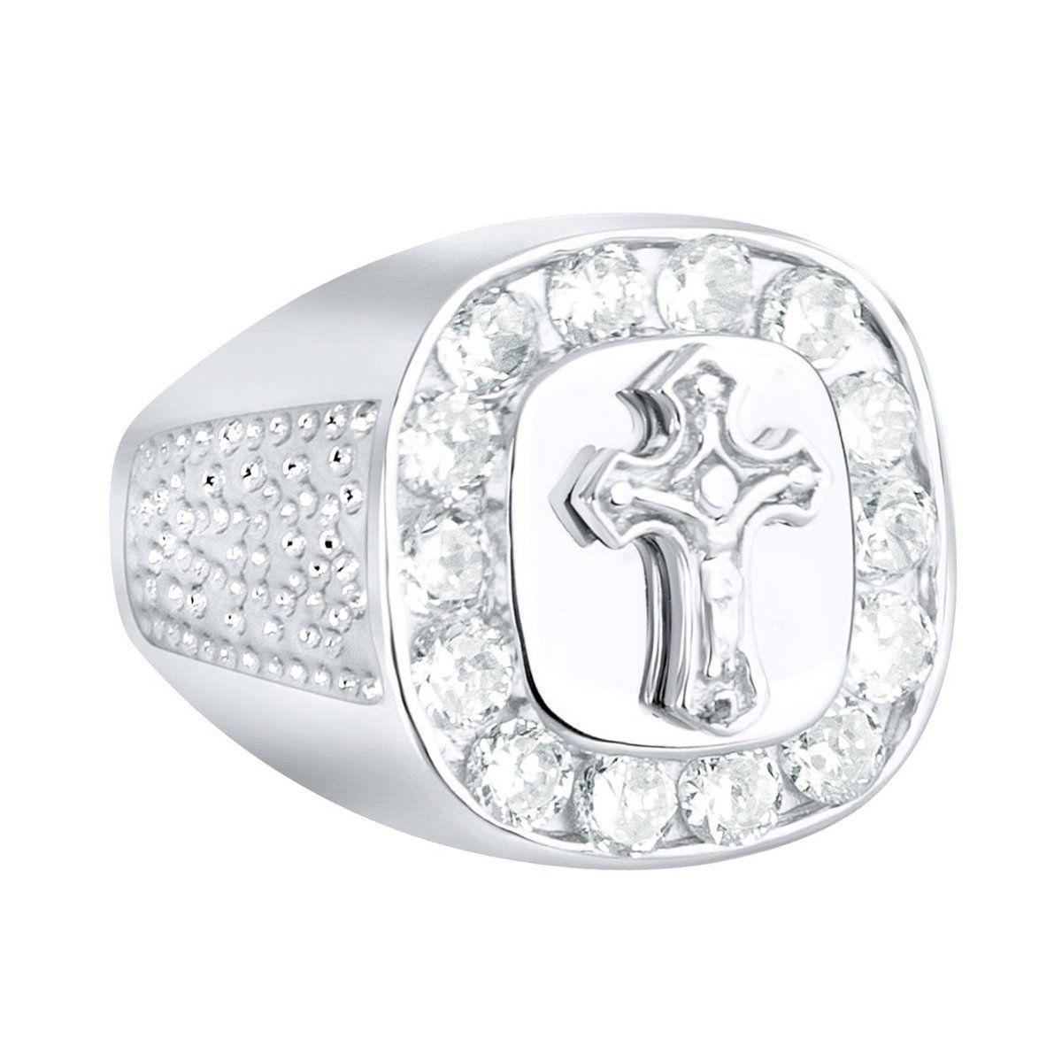 Sterling 925er Silber Pave Ring – KREUZ Sterling 925er Silber Pave Ring – KREUZ
