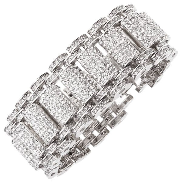 Iced Out Bling Hip Hop Bracelet Armband - KING silber