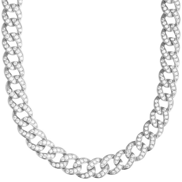 Premium Bling Sterling 925 Argent Chaîne Cubaine - 9mm