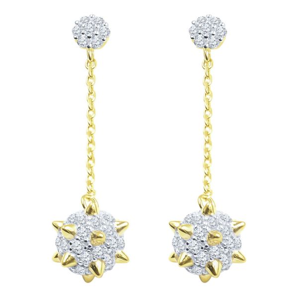 925 Argent Sterling Bling Zircone Boucles d'oreilles VASTY