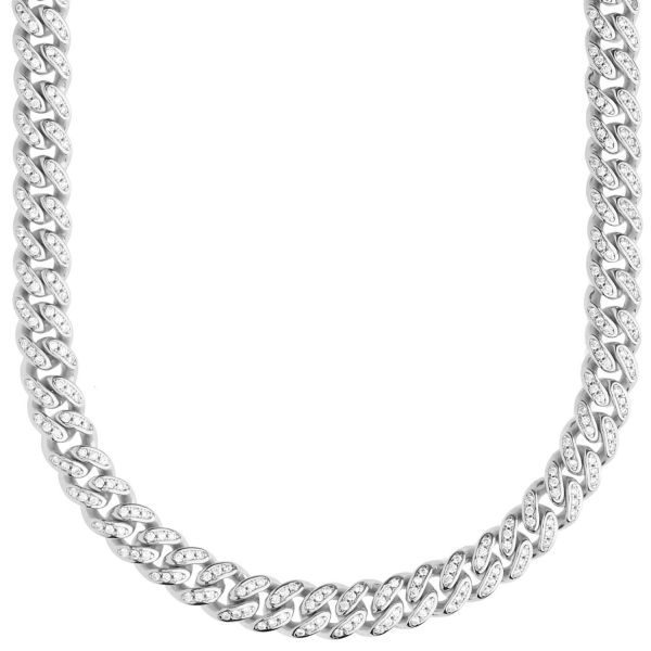 Premium Bling Sterling 925 Argent Chaîne Cubaine 6,5mm