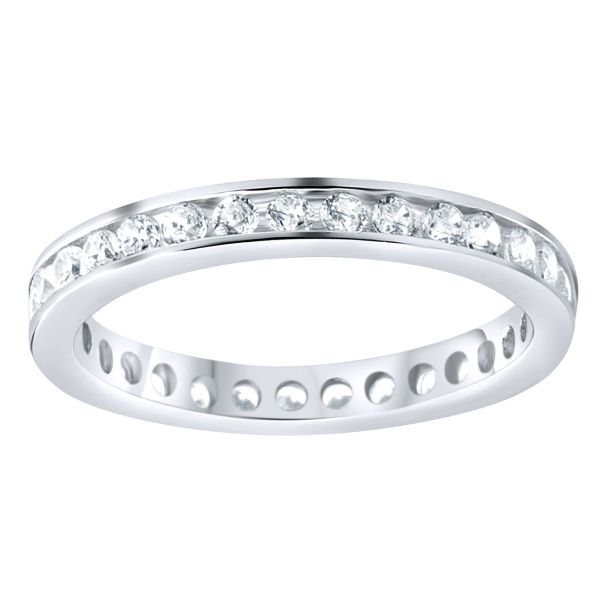 Sterling 925 Silver Eternity Ring - 3mm Channel Set