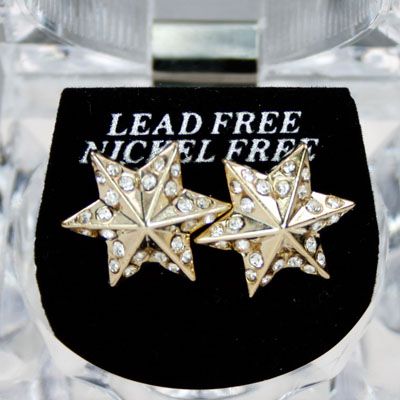 Iced Out Bling Ohrstecker Box - STARZ gold