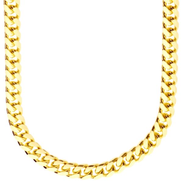 925 Sterling Silver Bling Chain - MIAMI CUBAN 7mm gold