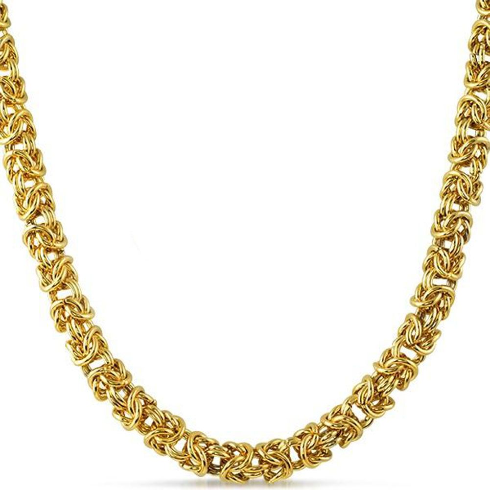 Iced Out Edelstahl BYZANTINE Kette – 6mm gold