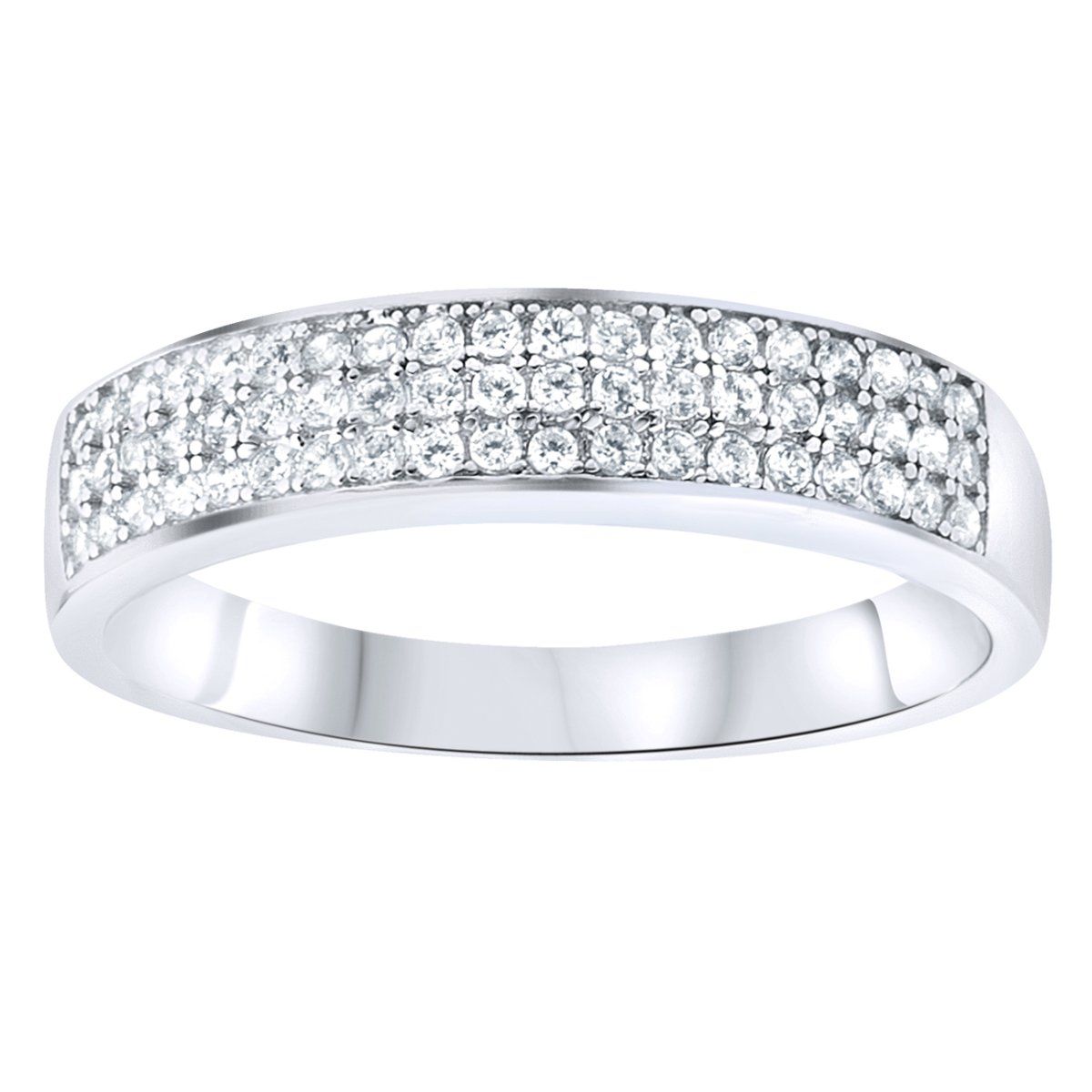 Sterling 925er Silber Pave Ring – Three Lines Pave Sterling 925er Silber Pave Ring – Three Lines Pave