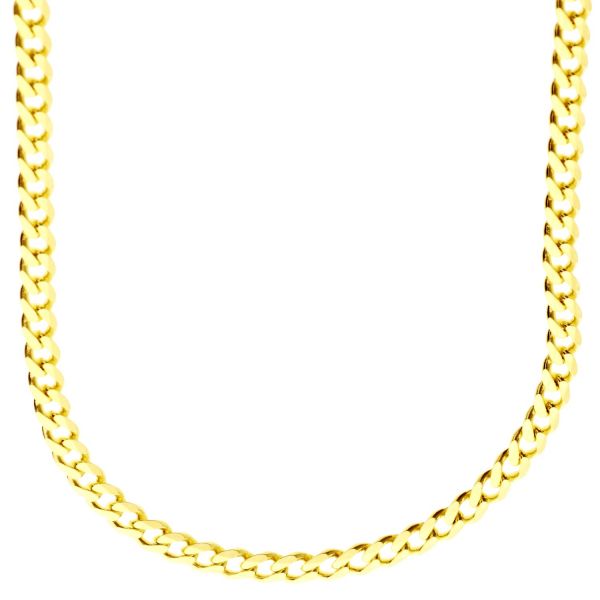 925 Sterling Silver Bling Chain - CURB 4.4mm gold