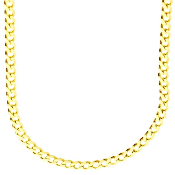 Sterling 925 Argent Gourmette Chaîne - CURB 4,4mm gold