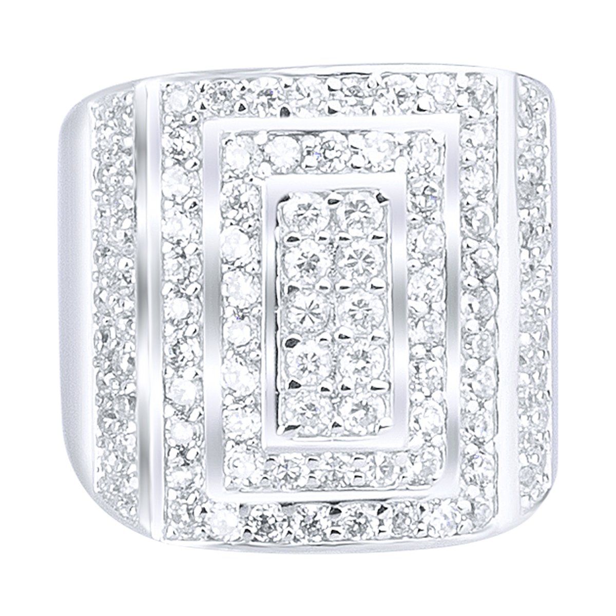 Sterling 925er Silber Pave Ring – LONG ICE