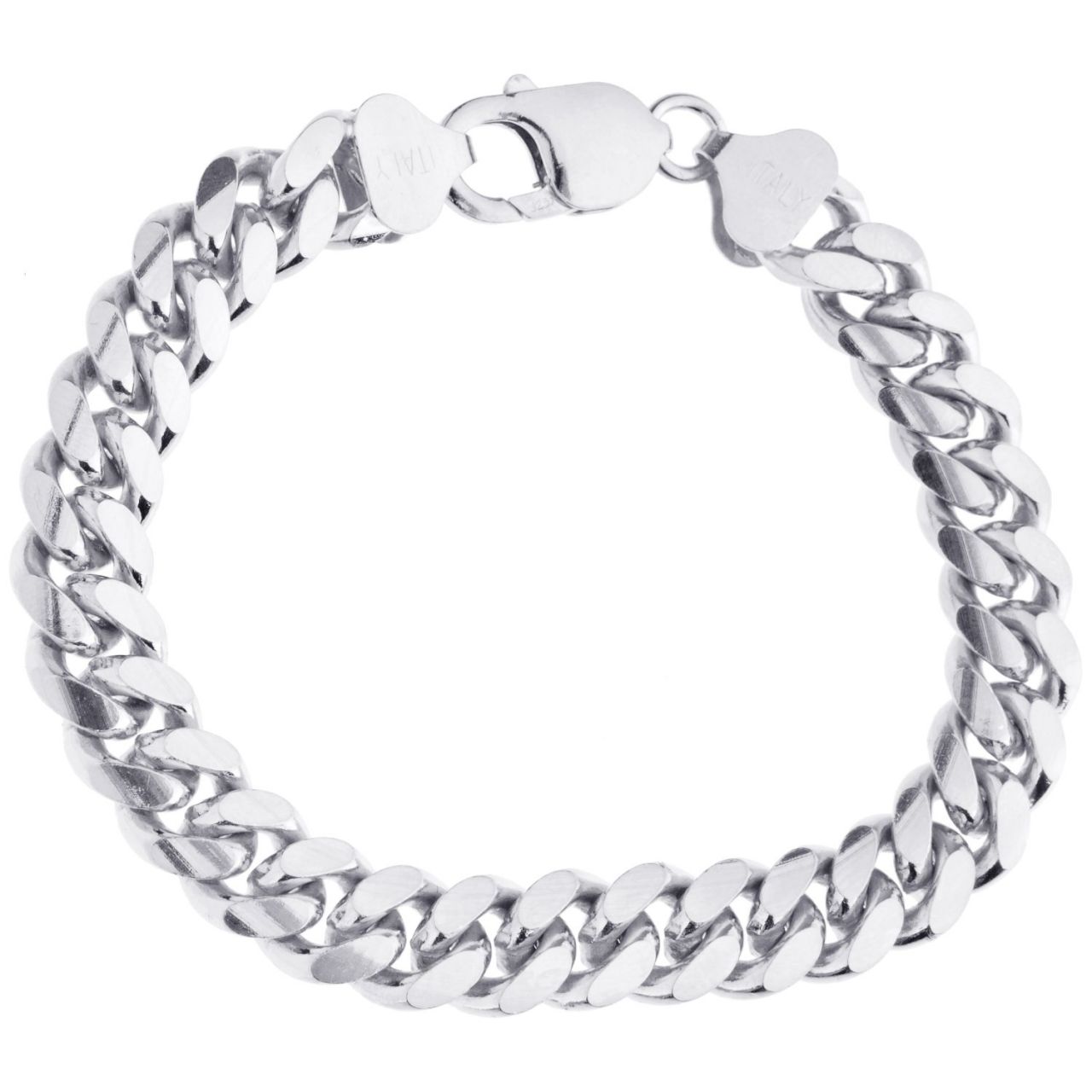 Sterling 925er Silber Panzerkette Armband - MIAMI CURB 10mm
