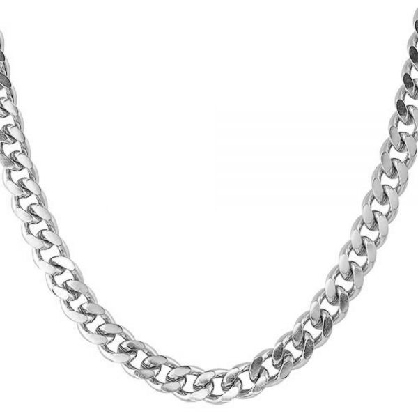 Iced Out Edelstahl Panzerkette - CUBAN 8mm silber