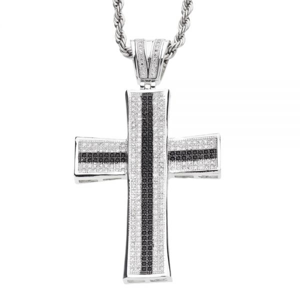 DIAGONAL KREUZ Iced Out Bling MICRO PAVE Anhänger 