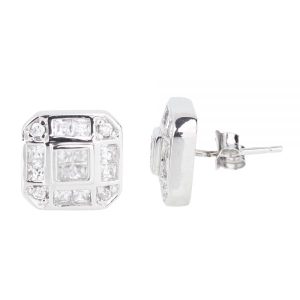 Sterling 925er Silber Ohrstecker - MIAMI 12mm