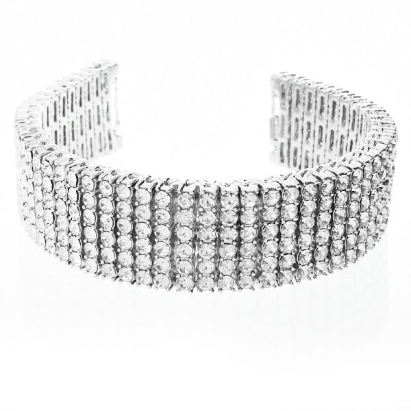 Iced Out Bling Premium Armband - EXOTIC 6 ROW CLEAR