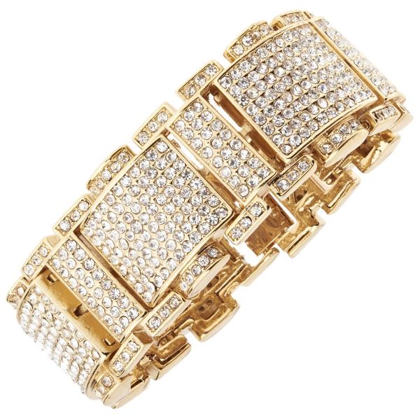 Iced Out Bling Hip Hop Bracelet Armband - RICK ROSS gold