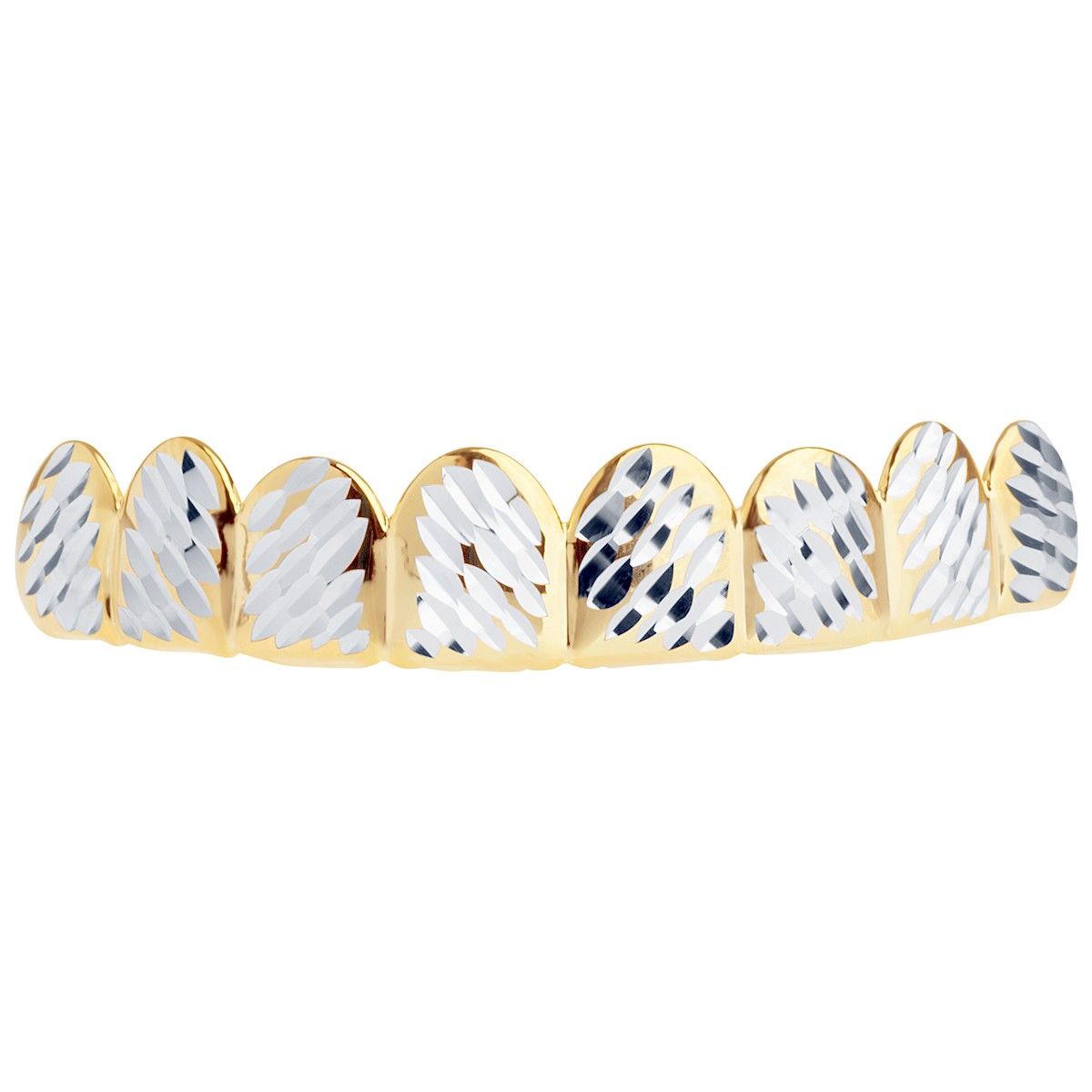 Gold Grillz – One size fits all – Full Size Diamond Cut IV
