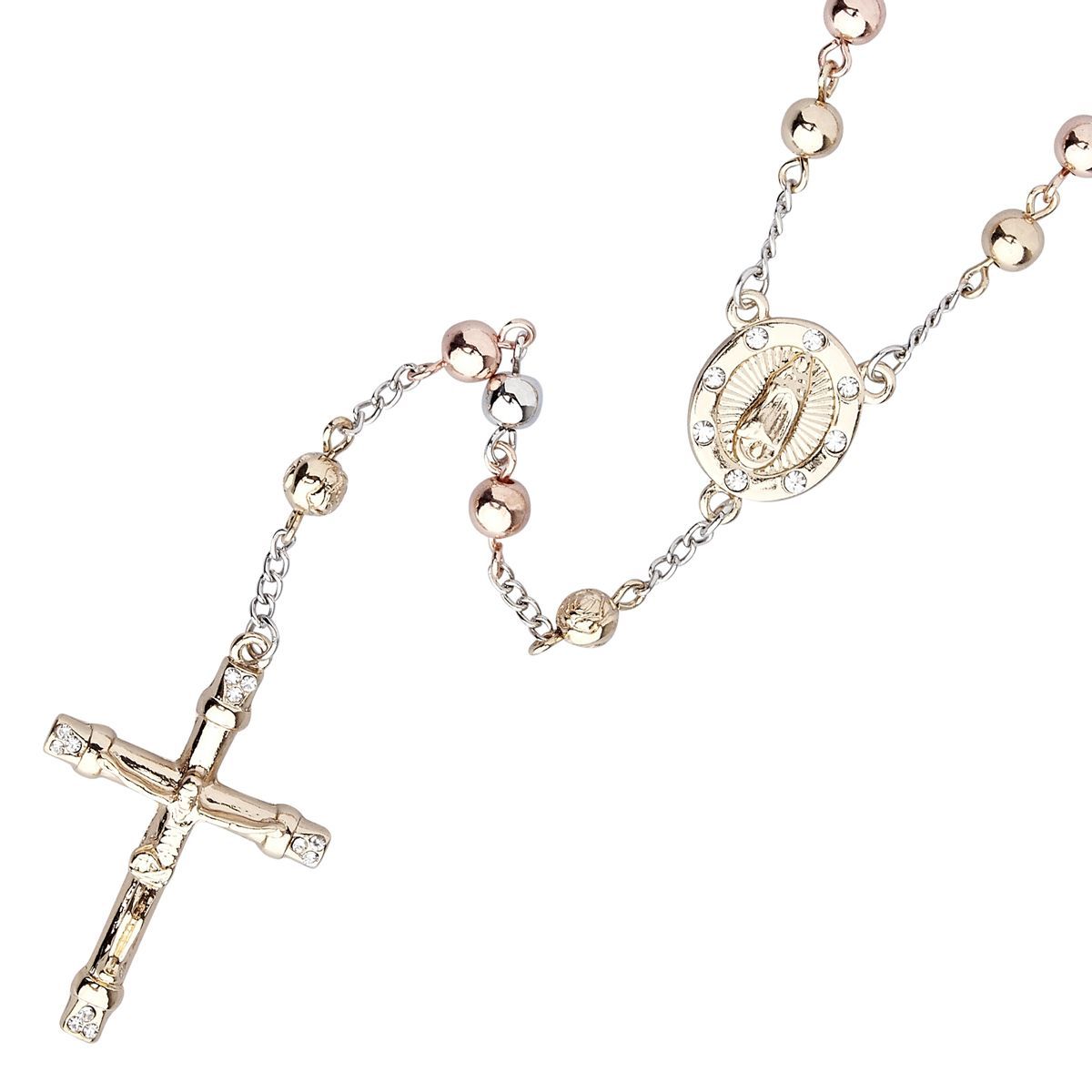 Iced Out Bling Fashion Kette – Rosary gold / silber