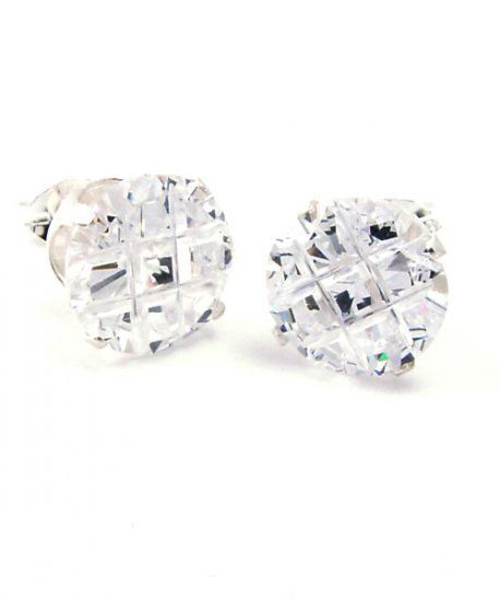 925 Sterling Silber Iced Out Ohrstecker – RUND Zirkonia CUT 925 Sterling Silber Iced Out Ohrstecker – RUND Zirkonia CUT