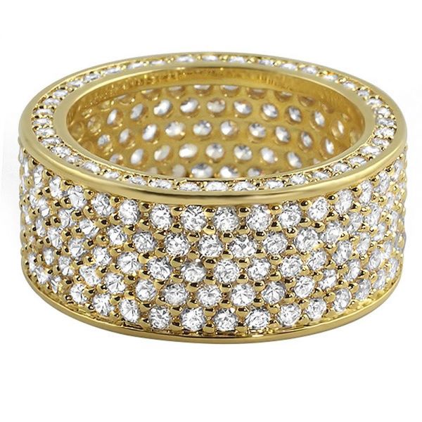 Iced Out Bling Micro Pave Ring - 360 ETERNITY gold