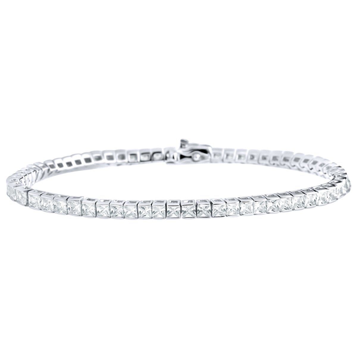 Iced Out 925 Sterling Silber Armband - TENNIS Baguette 4mm