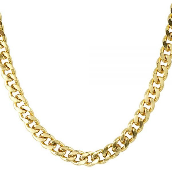 Iced Out Edelstahl Panzerkette - CUBAN 8mm gold