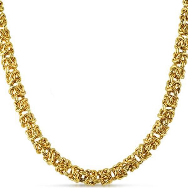 Iced Out Edelstahl BYZANTINE Kette - 6mm gold