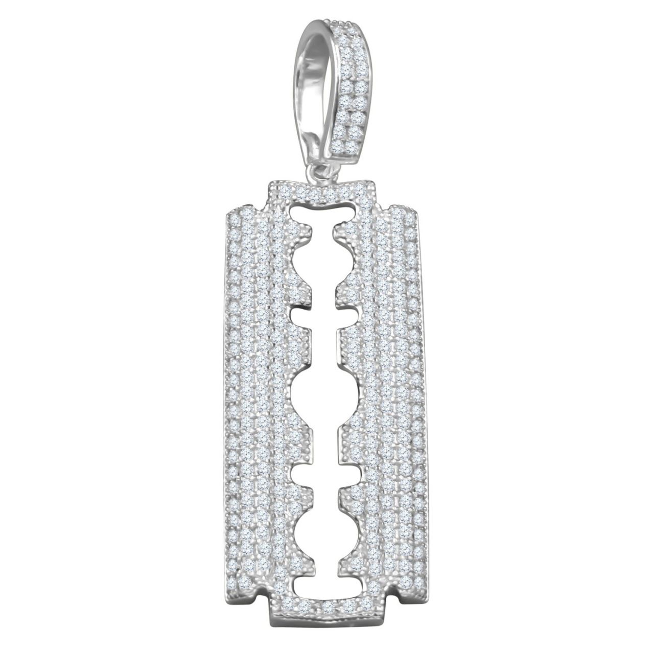 925 Sterling Silber Micro Pave Anh�nger - Rasierklinge