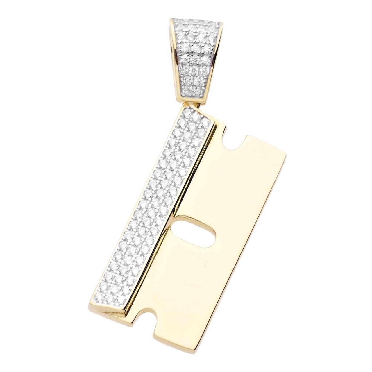 Premium Bling - 925 Sterling Silber Rasierklinge Anh�nger