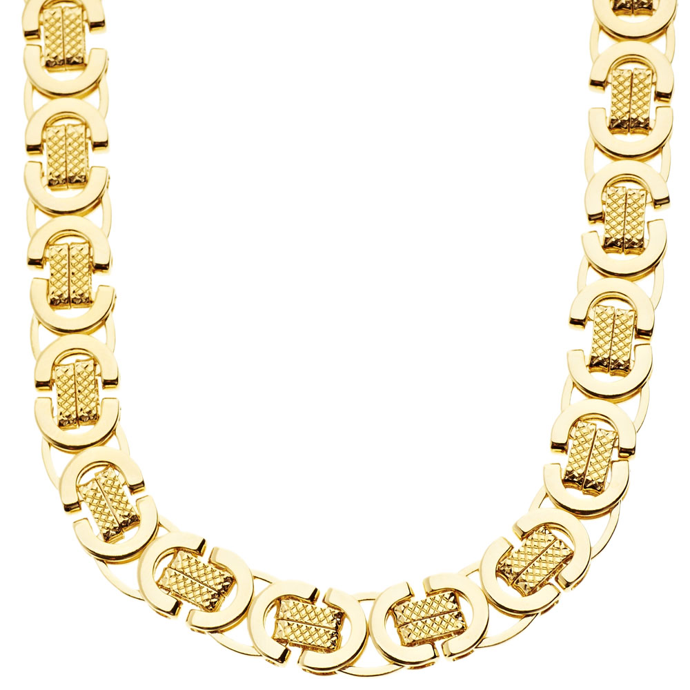 Iced Out Solid Hip Hop Chain BYZANTINE 10mm gold