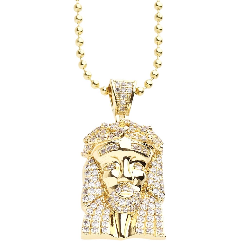 Iced Out Bling Micro Pave Kette – MINI JESUS gold