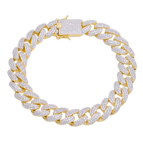 Iced Out Bling CUBAN Bracelet - 12mm gold