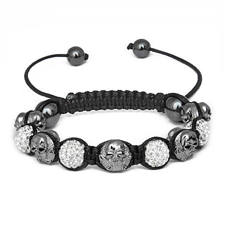 Unisex Bling Shamballa Armband - ICED SKULL
